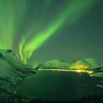 The earth passed through a powerful geomagnetic storm this weekend. This timelapse was taken in Norway.