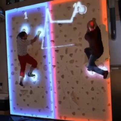 Well this surely looks like fun ...playing ‘Pong’ on a rock wall with Augmented Climbing