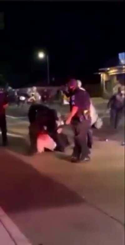 Eugene, OR: Multiple EPD cops brutalize an unarmed 14yo girl for sport, while ignoring the counter-protestor assaulting people