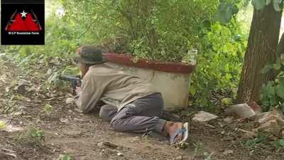 Combat Edit of the Myaing Village People Revolution Force and the Scorpion People's Defense Force Militias Raiding Myanmar Army checkpoints in the Myaing-Pakokku area with Turkish Shotguns and Type 81 rifles (August 8th)