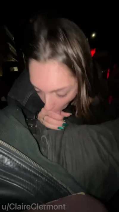 I made him leave the bar so I could suck his cock outside