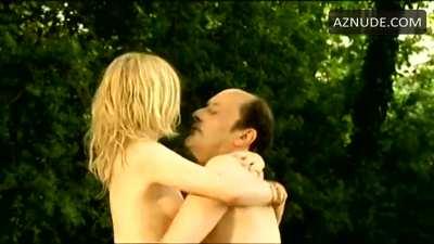 French Actrexx Isabelle Carre (33 years old) frolicking with a 53 year old dude, in Les Sentiments