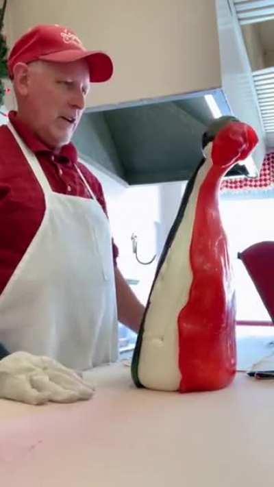 Making watermelon hard candy