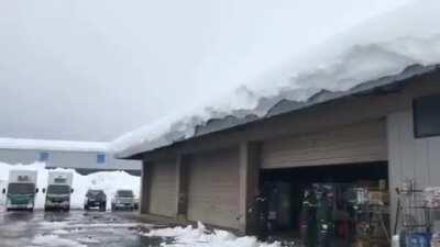 Removing snow from a roof