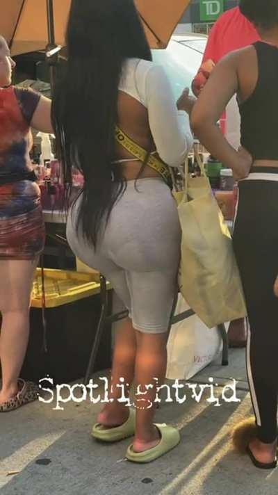 Huge swollen ass caught going in department store.