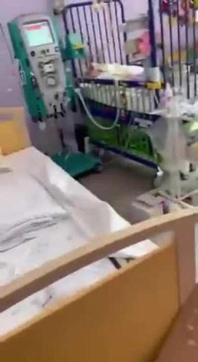 Video from a children hospital in Kyiv after a massive Russian missile attack an hour ago So far there is information of 5 people killed