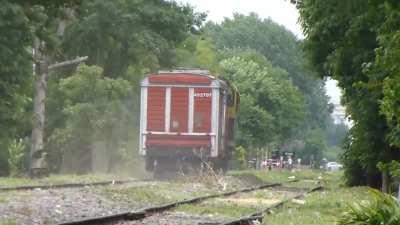 Alco blasting down bad track