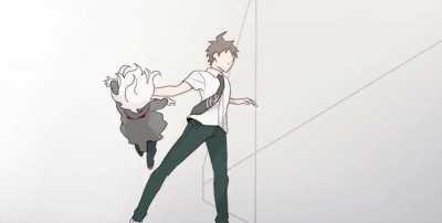 Hajime smashes Komaeda