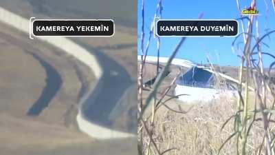 new PKK compilation of attacks on Turkish targets in the Turkish-KRG border including a destroyed MRAP ,2023