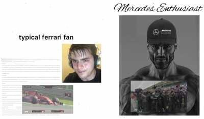 virgin ferrari fan vs CHAD mercedes enthusiast