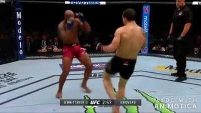 Robert Whittaker knee stomping Yoel Romero in their second fight