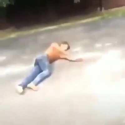 WCGW doing a kick in a fight?