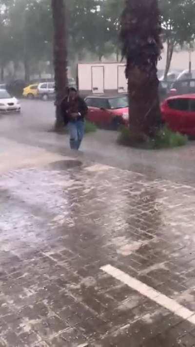 This guy was extremely loyal to his umbrella