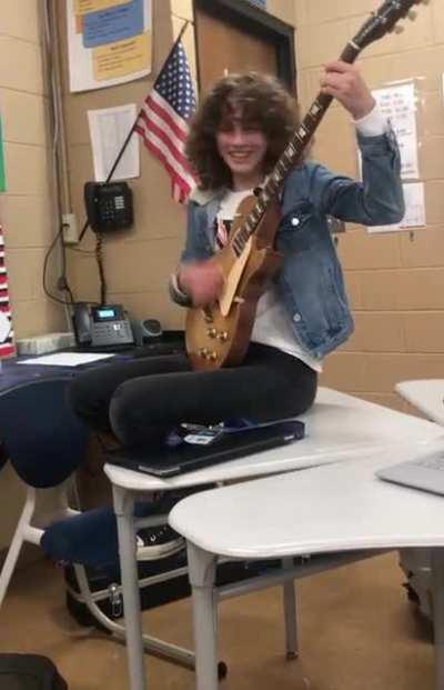 When the teacher gives up and you have your guitar with yo