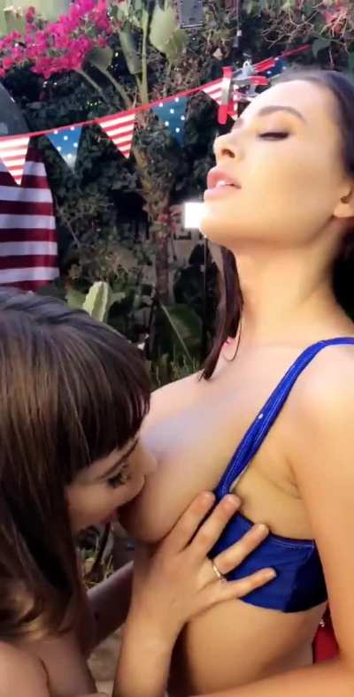 Riley Licking Lana's Titties