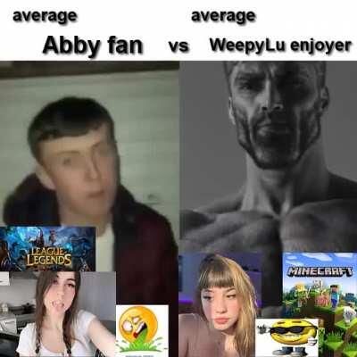 average Abby fan vs WeepyLu enjoyer (meme hecho por MrSkull55)