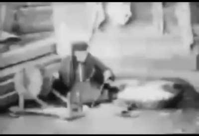 In 1905, the Manaki brothers, a pair of cinema pioneers from the Ottoman empire, filmed their elderly grandma as she weaving wool. If her reported age of 114 was correct, she was born in 1791, making her the earliest born person ever to be caught on film