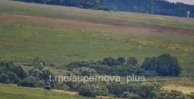 Point of View of ATGM flying at you. Recorded from a recon camera. Ukraine, July 2023.