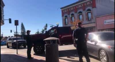 INTENSE: Restaurant Owner BLOCKADES Health Inspector's Car in Protest