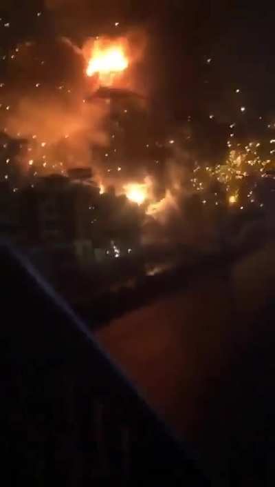 Really Close footage of the airstrikes near dahye beirut