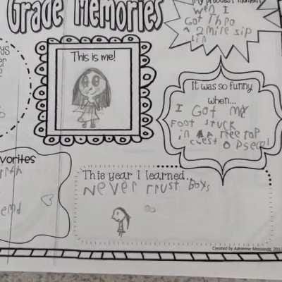 My daughter’s Second Grade Memories.