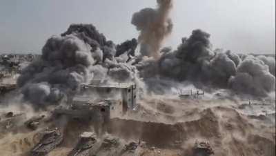 Controlled demolition of a Hamas compound in Jabalia