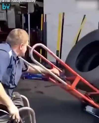 This guy is a mechanic and he has no legs