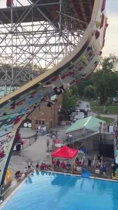 Speed Climbing Competition over water