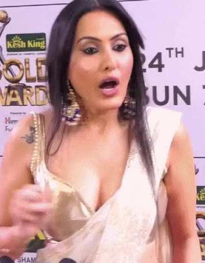 Kamya Punjabi making sure her views are heard during the red carpet...