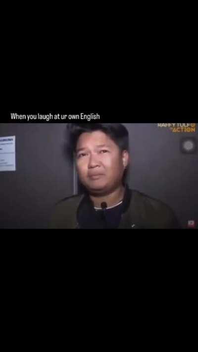 When you laugh at your own English.