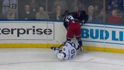 NHL player Mikhail Sergachev injured his leg during a game on Wednesday February 7th. Sergachev ended up breaking both his tibia and fibula on this play, needing surgery to stabilize the fractures.