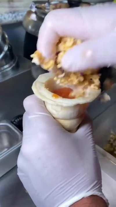 Making pizza cones