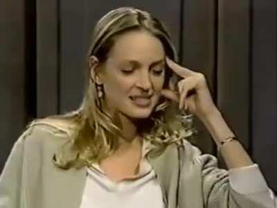 Uma on the Late Show with David Letterman in 1994. So cute!