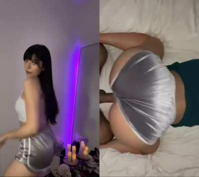 E Girl fucked in booty shorts by a Black Bull