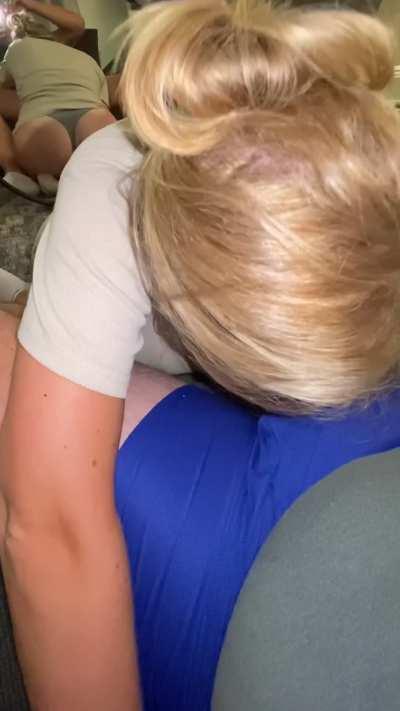 Thing blonde MILF cock worship 