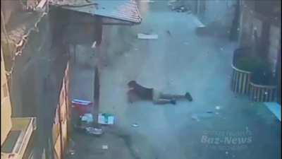 Palestinian militant hit by Israeli forces in Nablus. yesterday