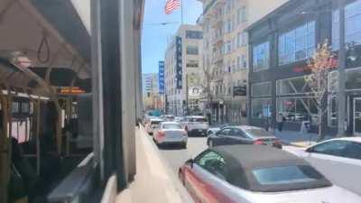 Just a dedicated bus lane doing exactly what it's designed to do