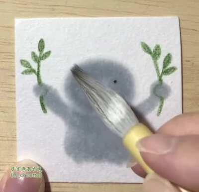 Tiny watercolor art.