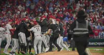 View of the D-backs clinching the NL pennant from the field!