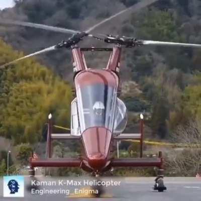 Watching this helicopter with dual intermeshing rotors power up