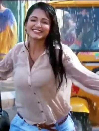 Anaika Soti: Imagine she comes to you totally soaked and wet due to rain. She asks you to wipe a bit of water from all over her body and hair and hands you a cloth. What would you do? 🤔 (If it was me I wouldn't help for free :P)