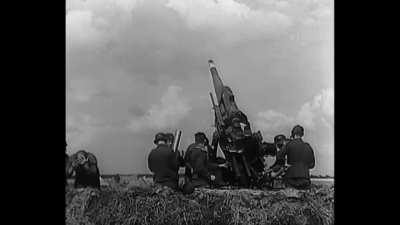 88mm Flak battery intercepts a formation of Soviet bombers over the Eastern Front in the Summer of 1941