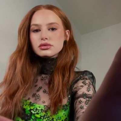 Even the most casual thing Madelaine Petsch does looking like porn with those thick, pink, juicy, wet, glossy dick sucking lips.