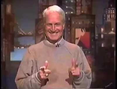 Paul Newman crashing David Letterman's show for some applause.