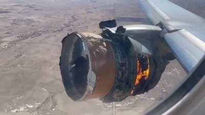 Plane engine explodes mid-flight