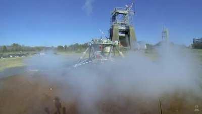 Mighty Eagle Lunar Test Vehicle testing it's thrusters (from SmarterEveryDay)