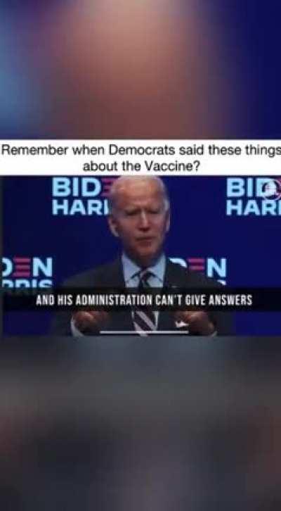 REMEMBER: when the Democrats said these things about COVID-19 VACCINE under president Donald Trump