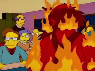 Milhouse's diet is more important then a man on fire