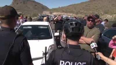 Anti-Trump protestors in Arizona trample community's Right To Peaceful Assembly by illegally blocking the only public road to a Trump rally for 3 hours