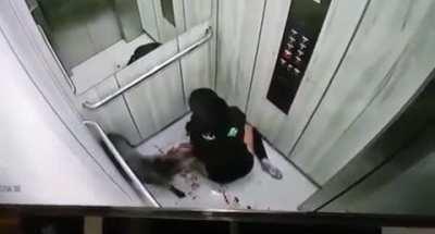 Pitbull BRUTALLY attacks its owner in an elevator (Colombia)